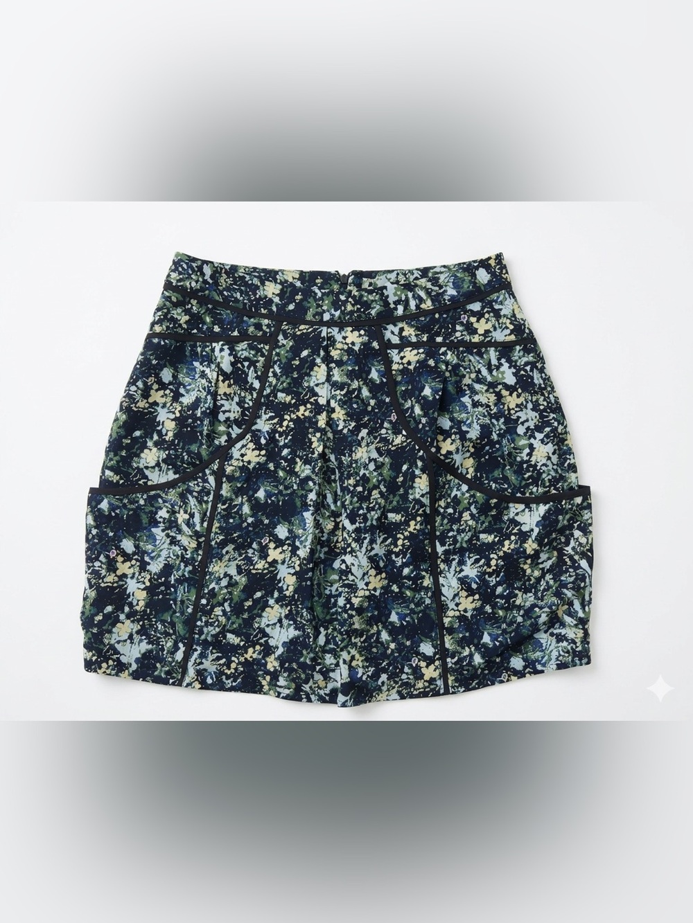 Lilu Anthropologie 100% Silk Abstract Floral Mini Skirt Y2K Size XS